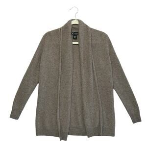 C by Bloomingdale's 2-Ply Cashmere Open Cardigan Sweater Women's Sz XS Beige
